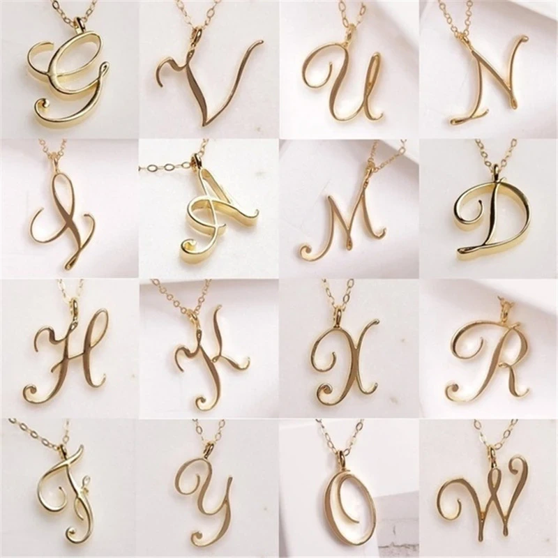 Gold 2025 letter pendants
