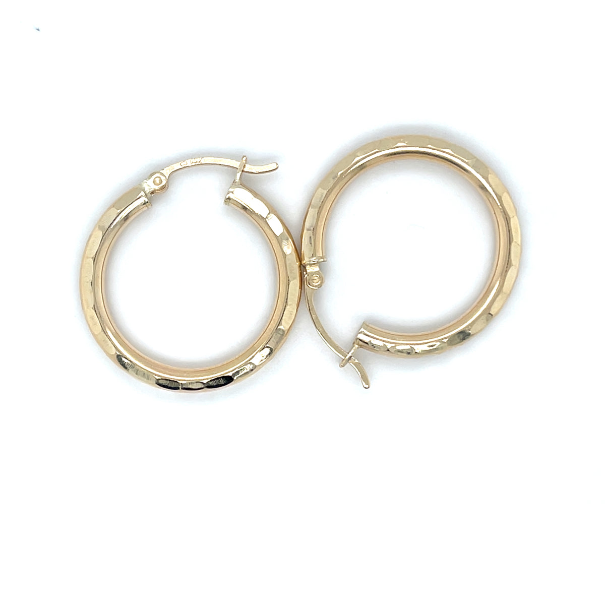 14KY Gold Dia-Cut Hoop Earring