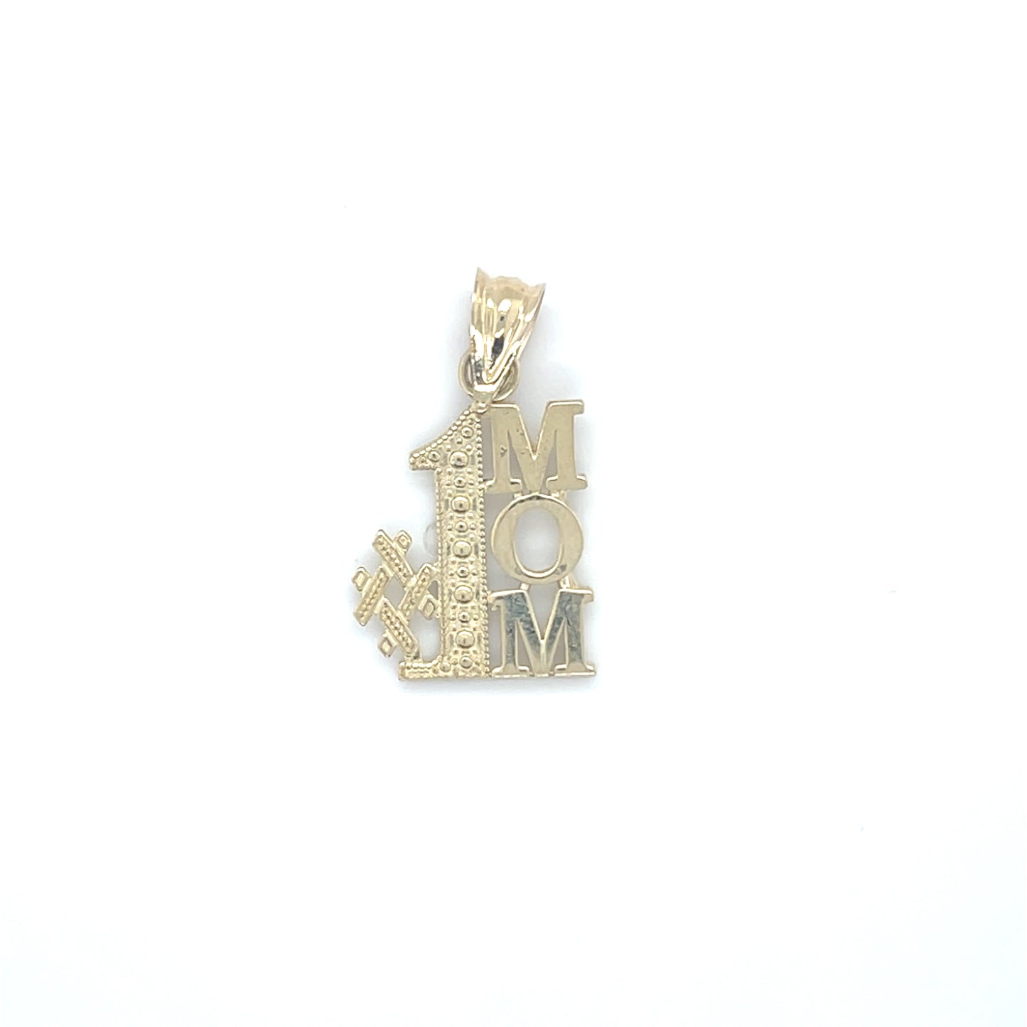 10K Yellow Gold "Mom" Charm 1.