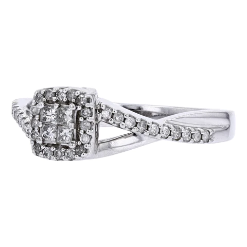 10K W.Gold 0.25ct Diamond Ladies Ring Si2, G