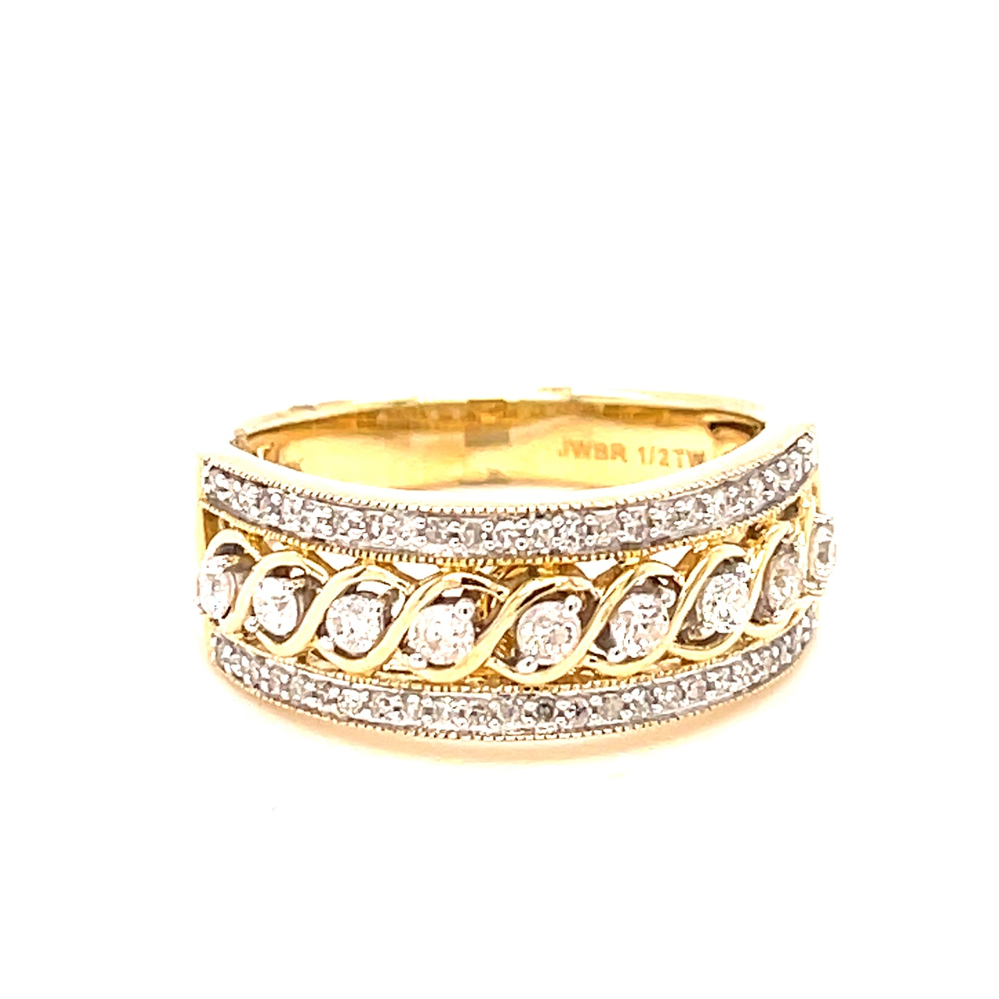 10K Yellow Gold 0.51ct Diamond Ladies Band Si1, G