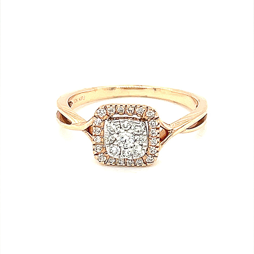 10K Rose Gold 0.25ct Diamond Ladies Ring Si2, G