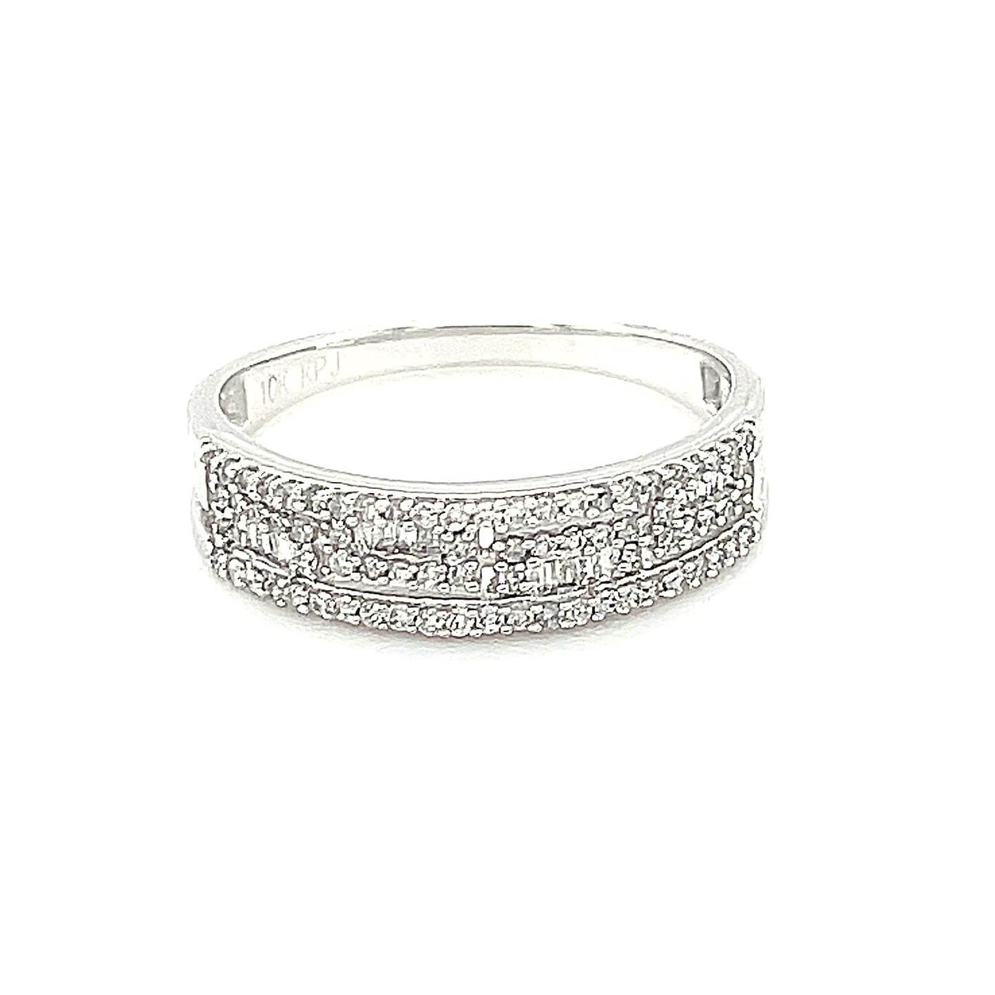 10K White . Gold 0.30ct Diamond Ladies Band Si2, H