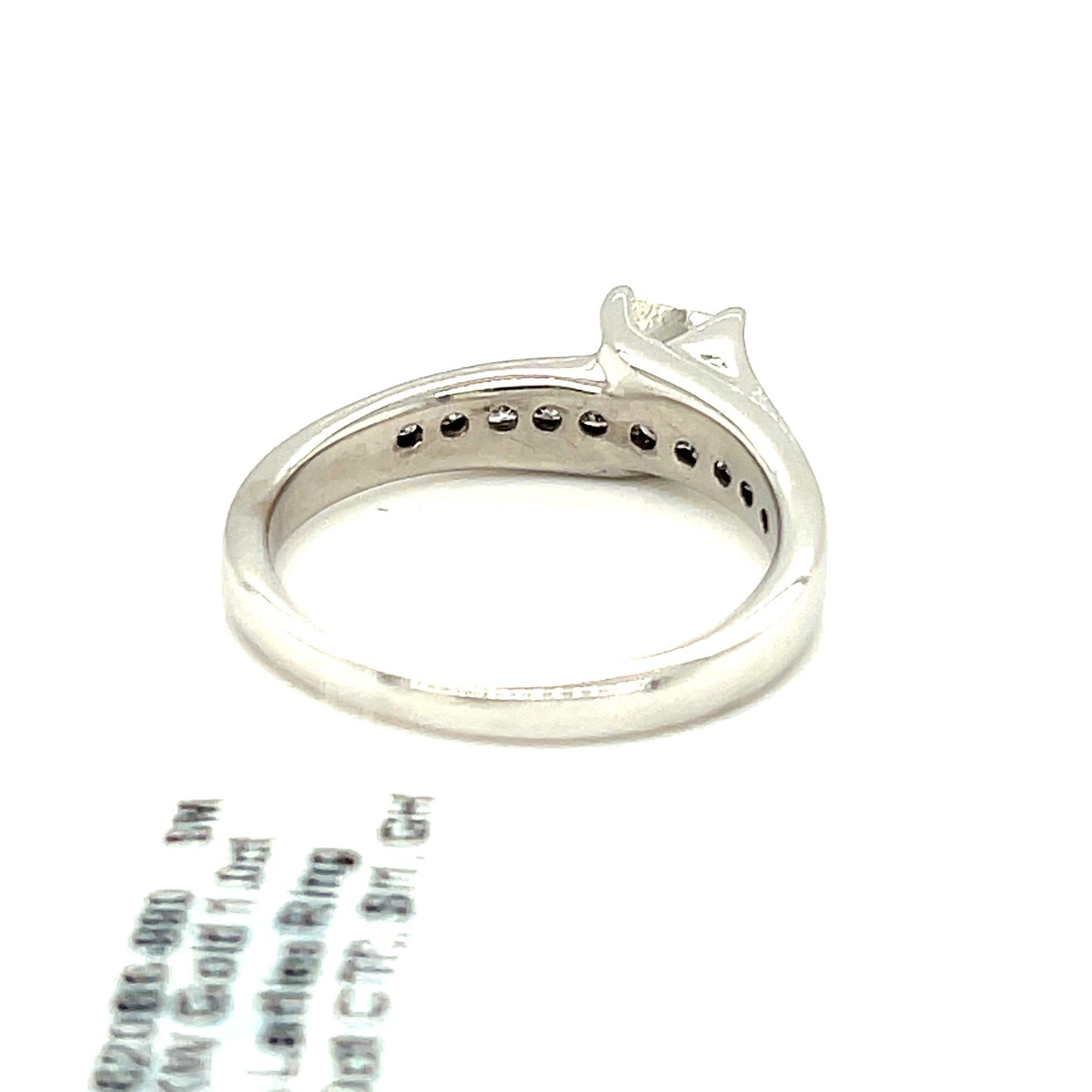 14KW Gold 1ct Diam Ring Prin Cut 0.50ct CTR Si1 GH