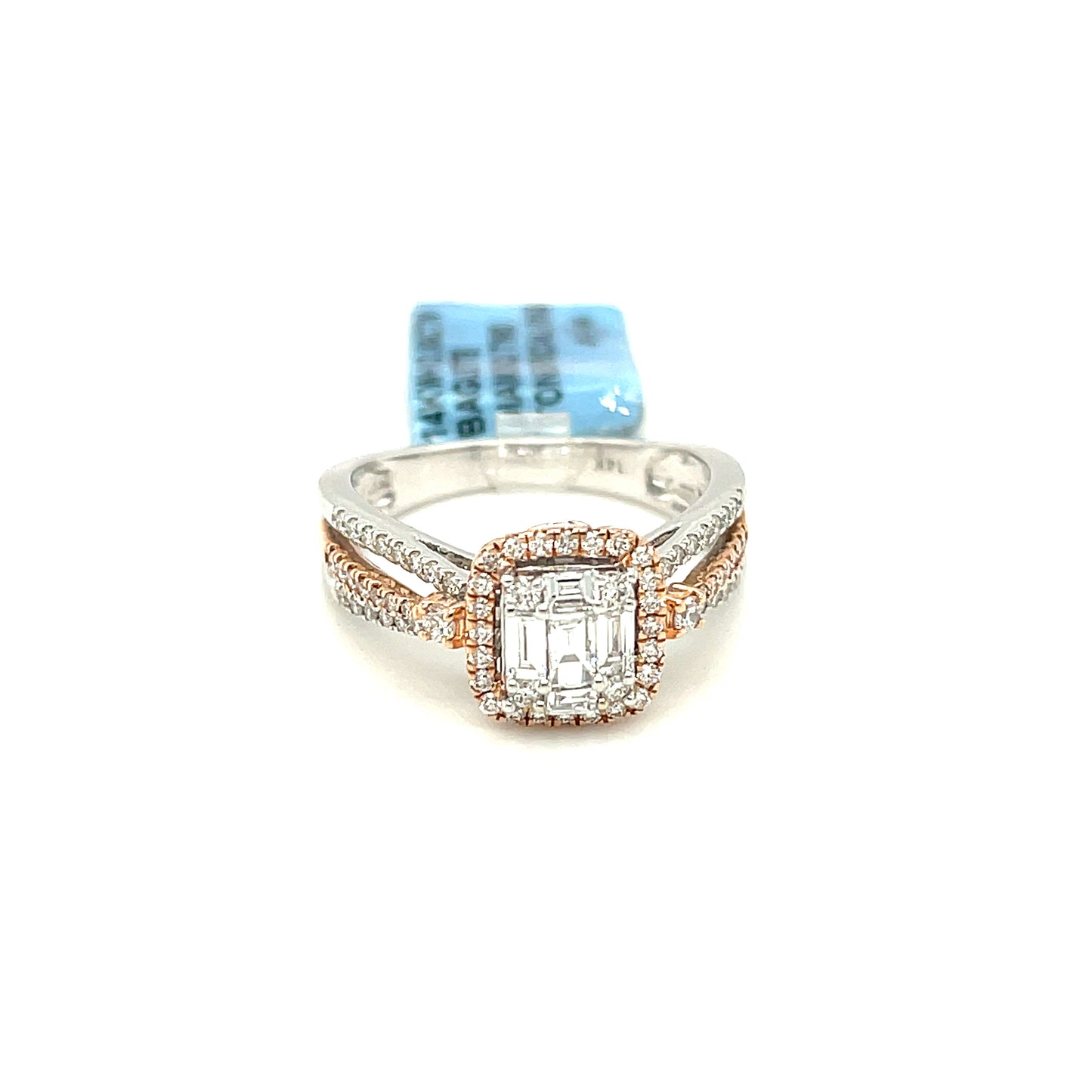 14K W+R 2-Tone 0.85ct Diamond Ladies Ring Si G