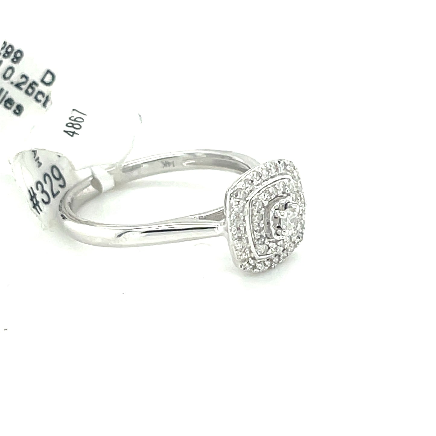 14K W.Gold 0.25ct Diamond Ladies Ring Si1, G