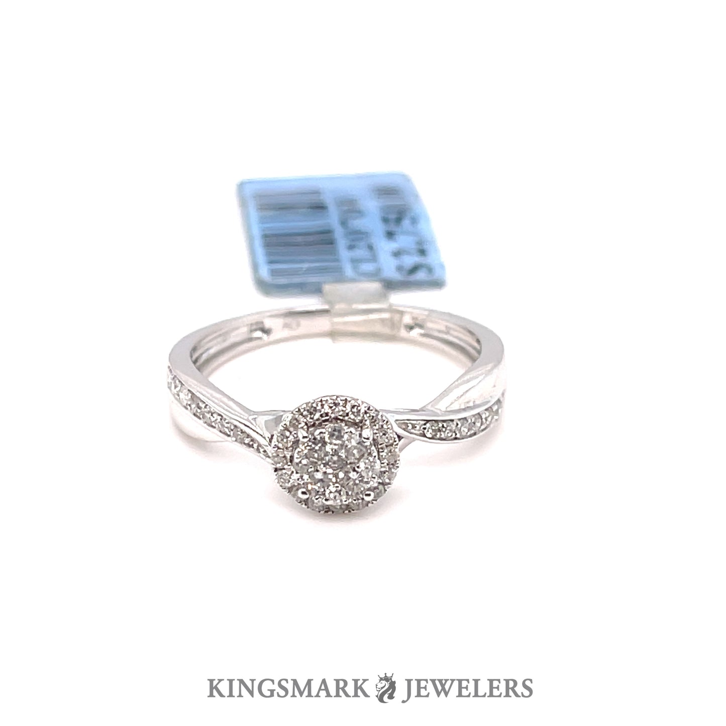 14K White Gold 0.33ct Diamond Cluster Ring SI2, H