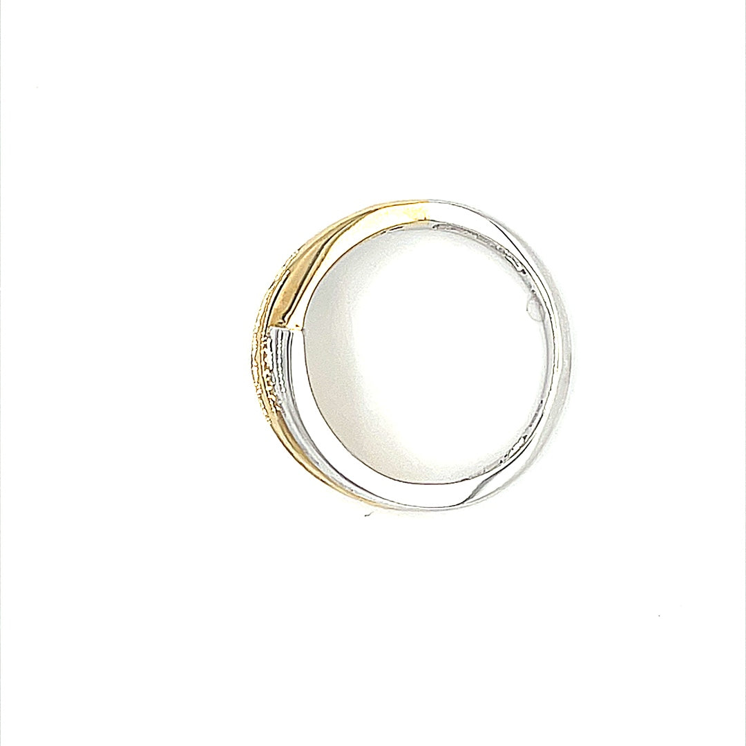 10K White +Yellow Gold 0.33ct Diamond Ladies Band Si1, G