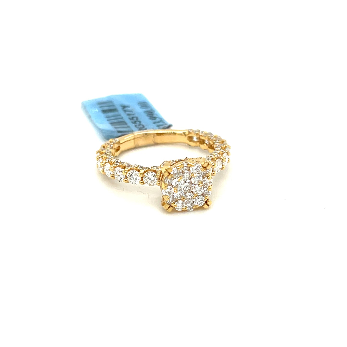 14K Yellow Gold 2.00ct Diamond Cluster Ladies Ring Si1, H