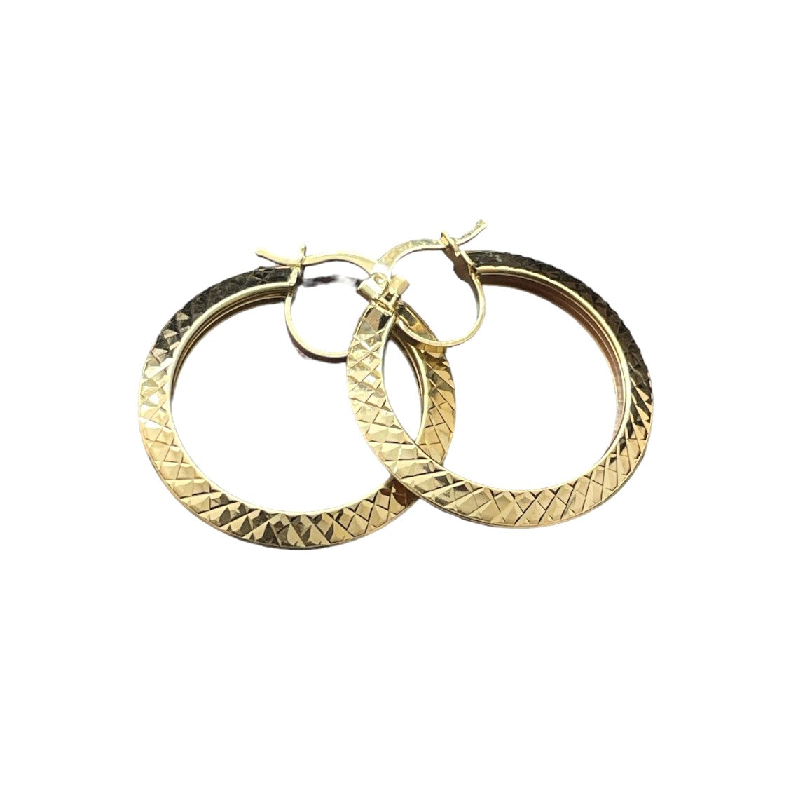 14K Yellow Gold Medium Hoop Earrings 30mm
