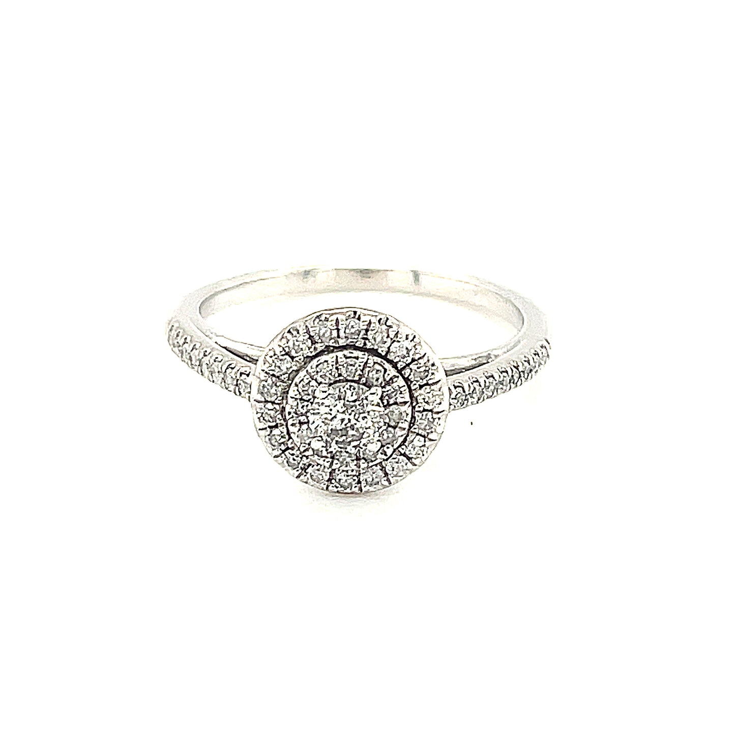 10K White Gold 0.50ct Diamond Women's Ring CTR 0.20ct Si2, H