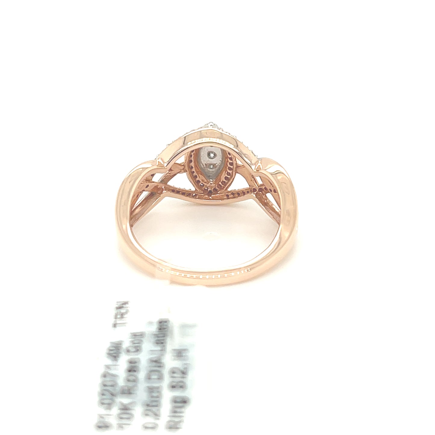 10K Rose Gold 0.25ct DIAMOND Ladies Ring SI2, H