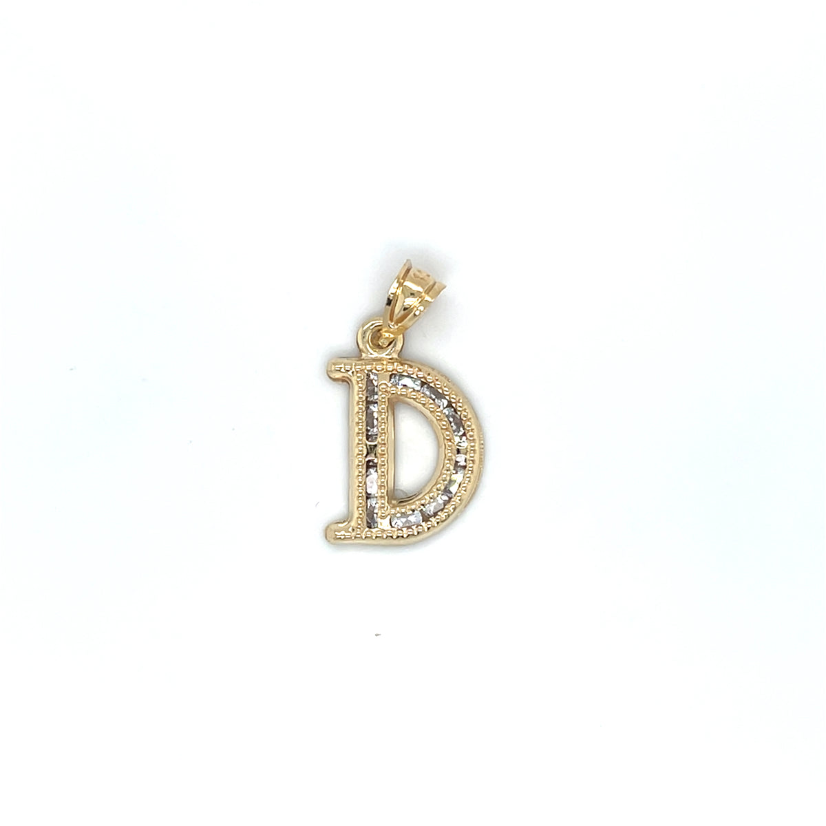 10KY Gold CZ Initial Charm Big