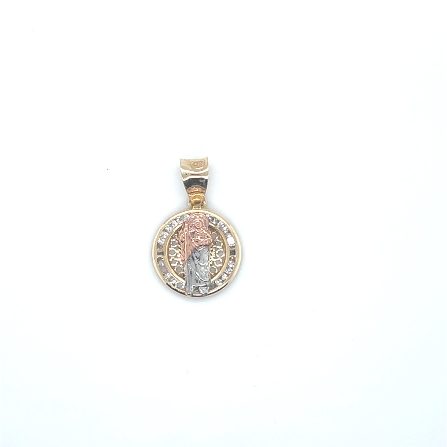 10K Yellow Gold 3-Tone CZ Smal