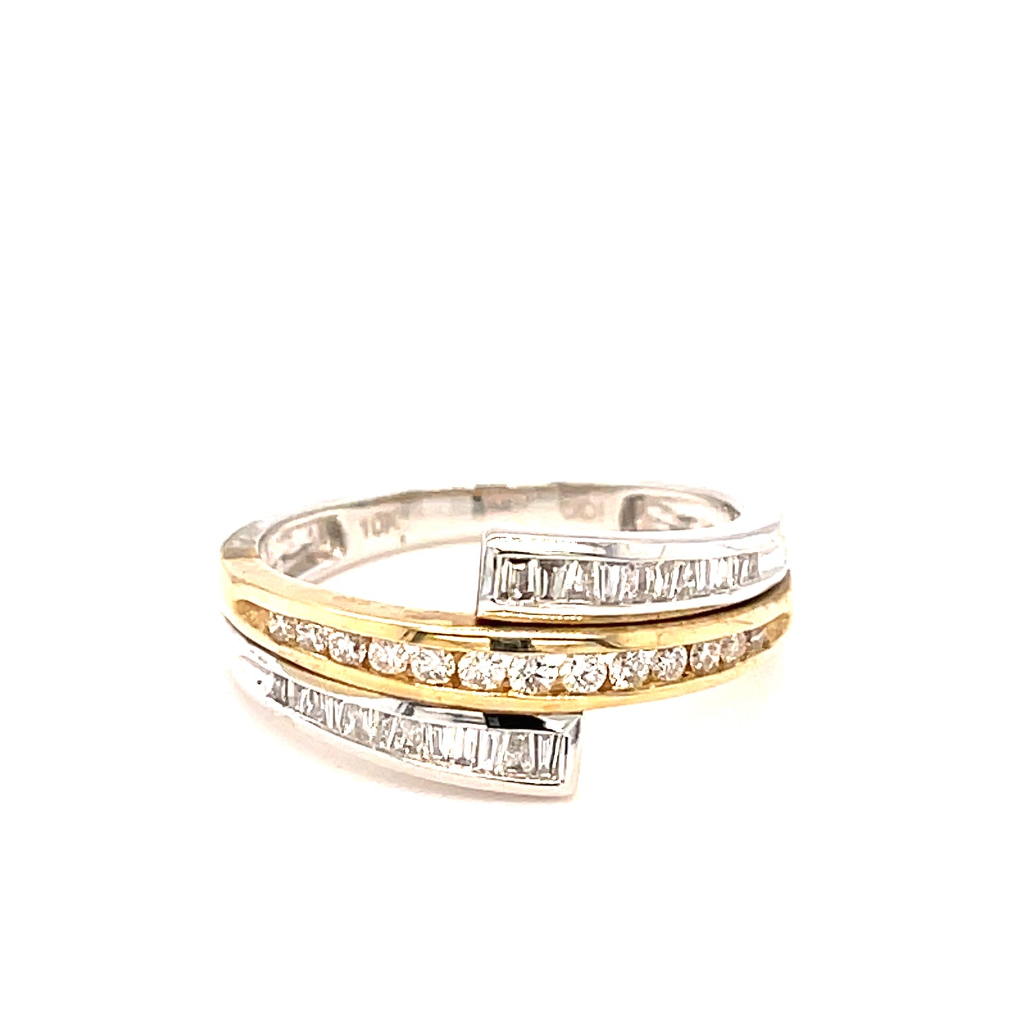 10K White +Yellow Gold 0.33ct Diamond Ladies Band Si1, G