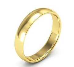 10K Yellow Gold Wedding Band 4mm Size 7
