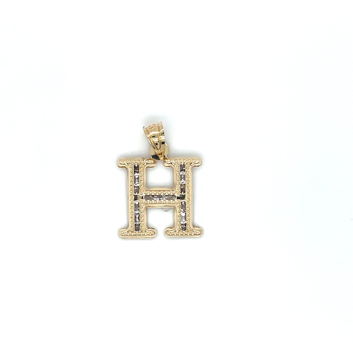 10KY Gold CZ Initial Charm Big