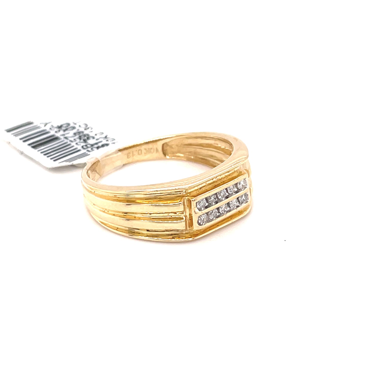 10K Yellow Gold 0.13ct Diamond Men's Band Si G