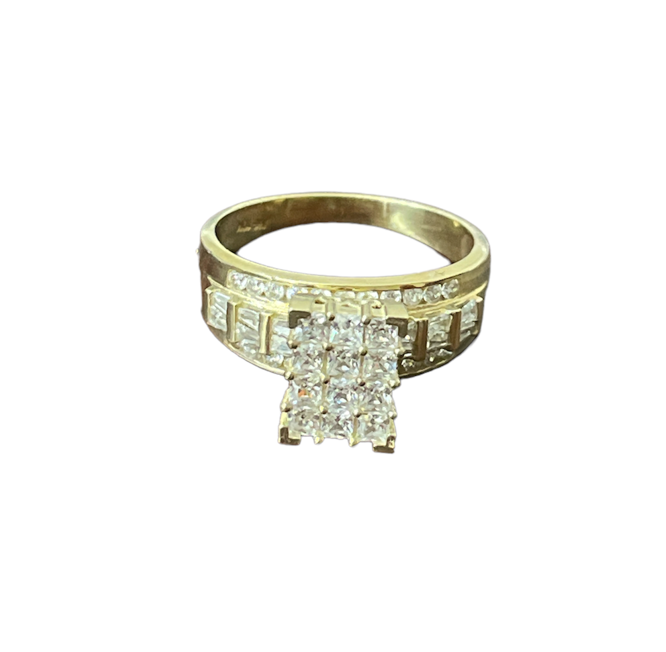 10K Y.Gold CZ Cinderella Princess Cut Ladies Ring