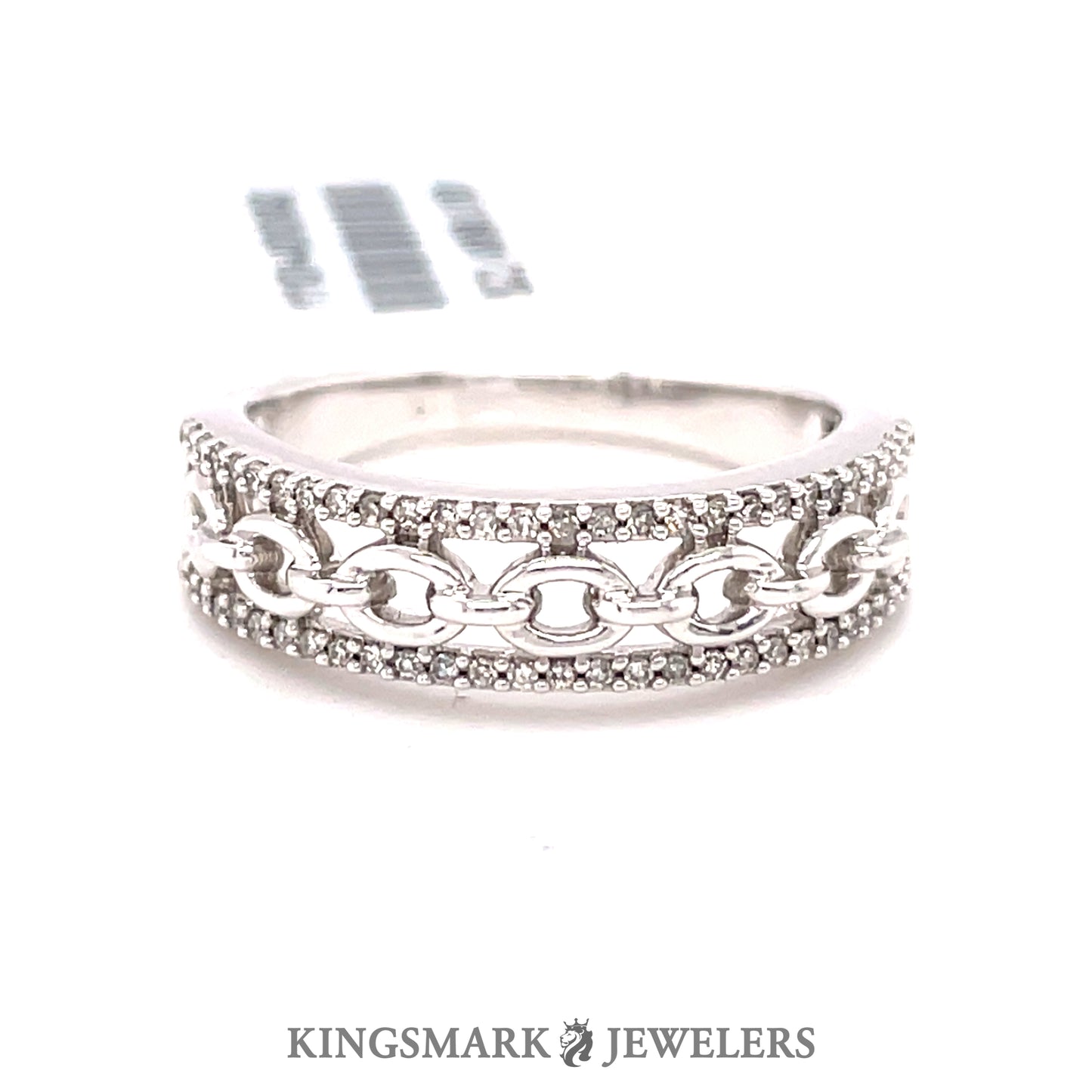 14K White Gold 0.15ct Diamond Ladies Band