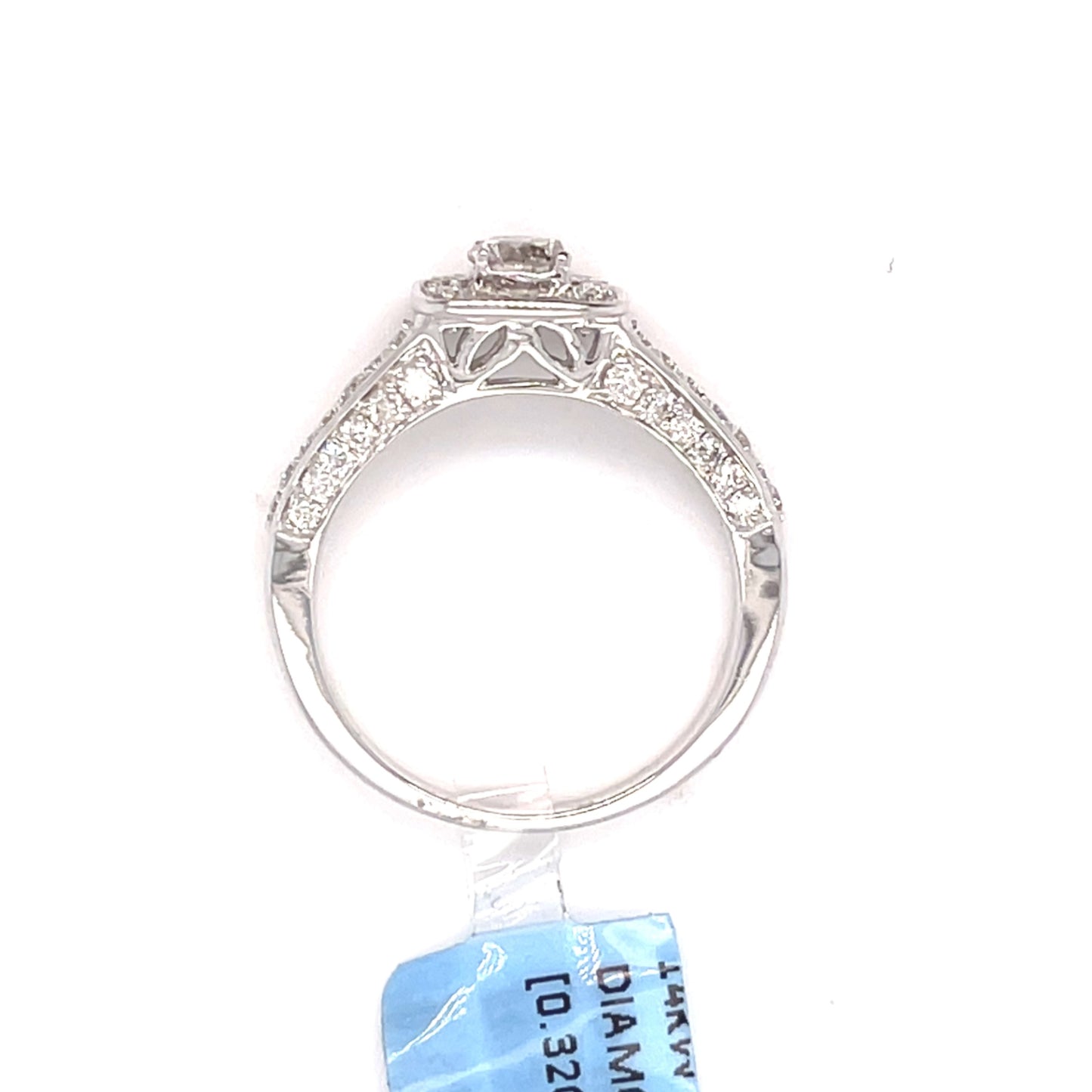14K White Gold 1.00ct Diamond Halo Ring Si1, G (CTR 0.32ct)