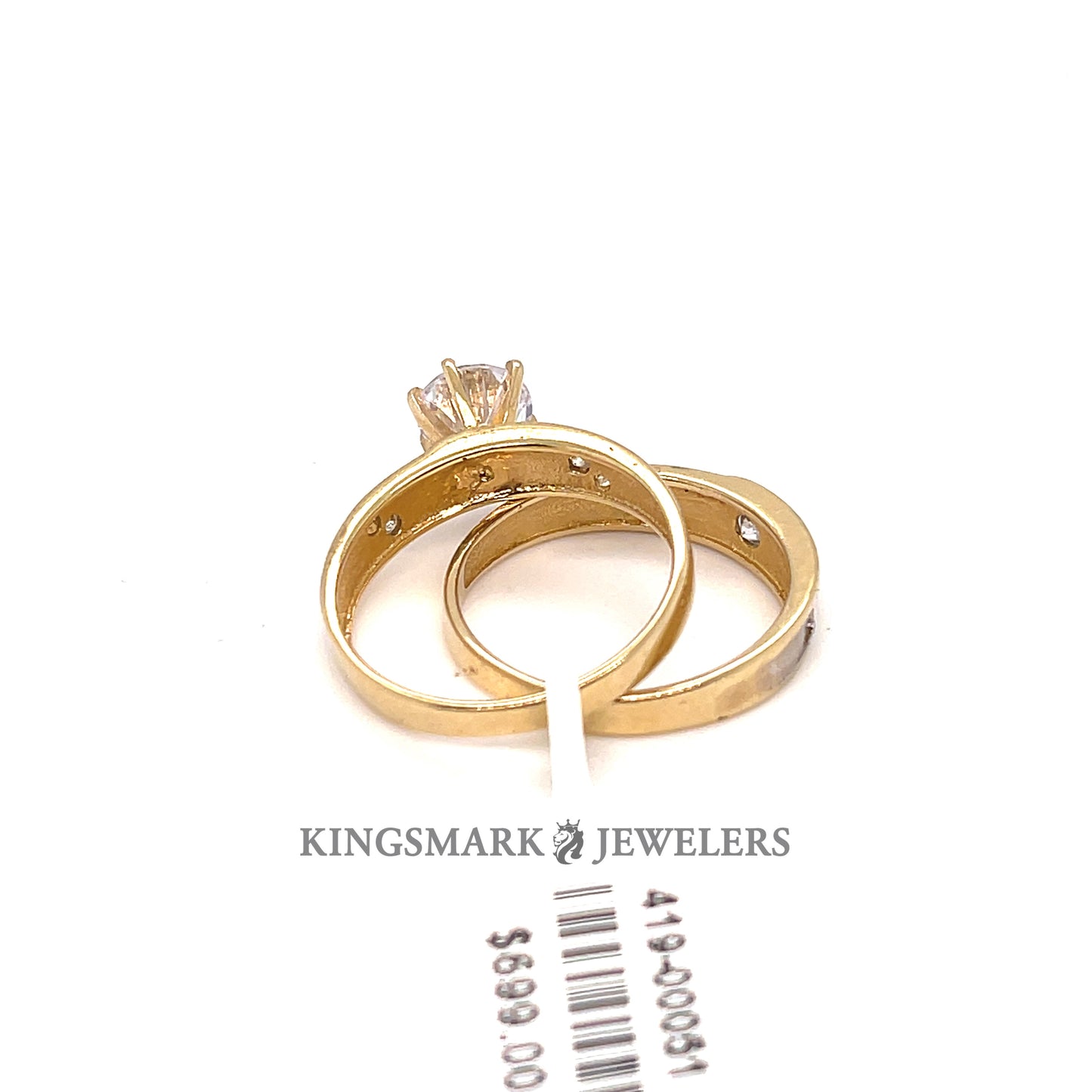 14K Yellow Gold CZ Bridal Set