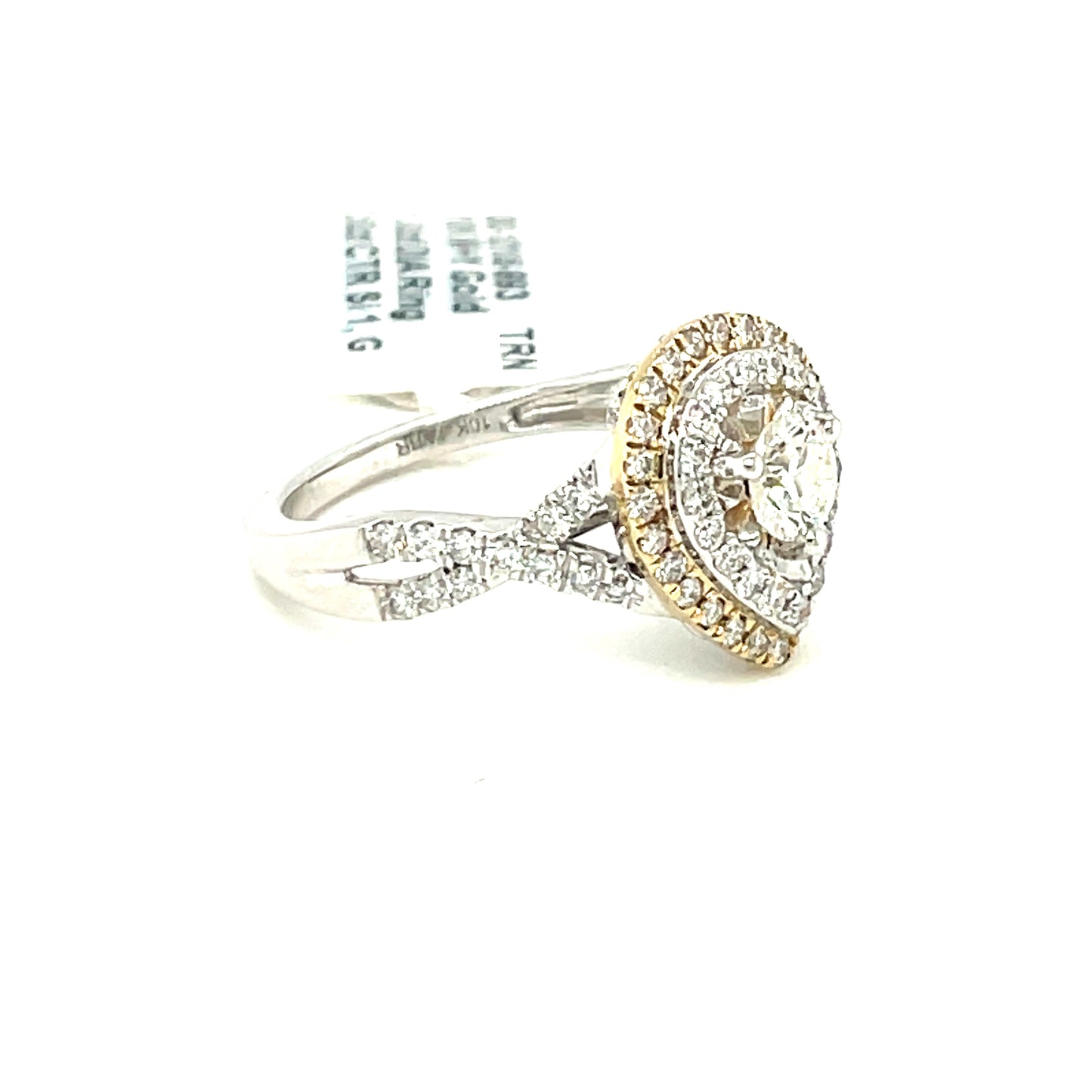 10K White+Yellow Gold 1.00ct DIA Ring 0.50ct CTR Si 1, G