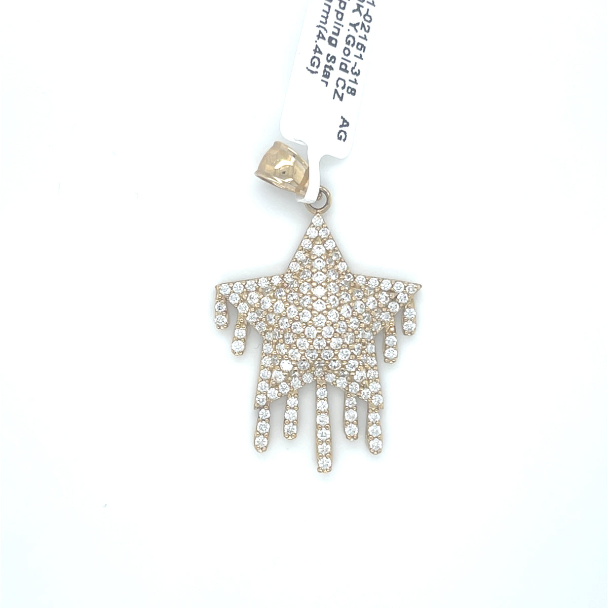 10K Y.Gold CZ Dripping Star Ch