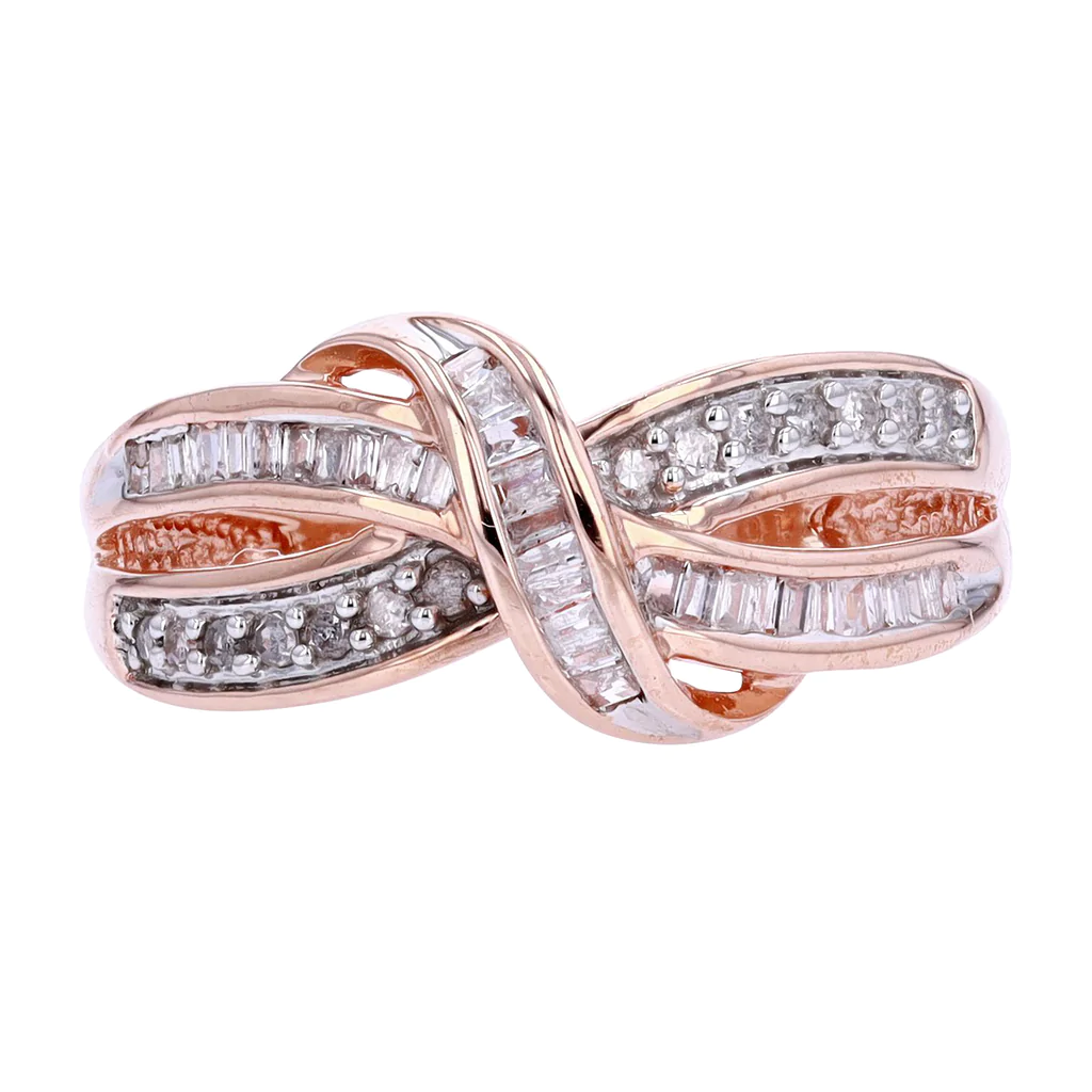 10K Rose Gold 0.25ct Diamond Ladies Ring Si1, G