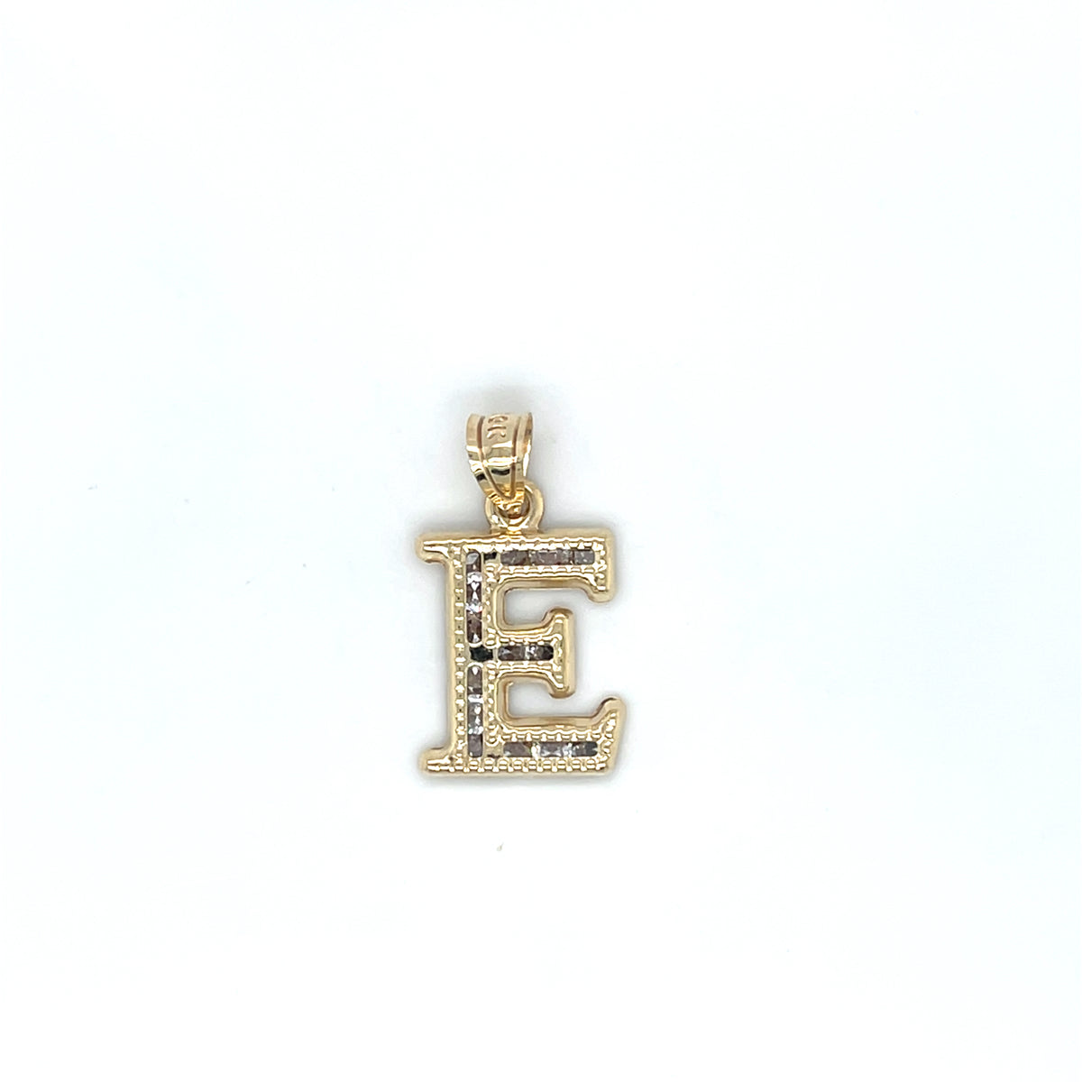 10KY Gold CZ Initial Charm Big
