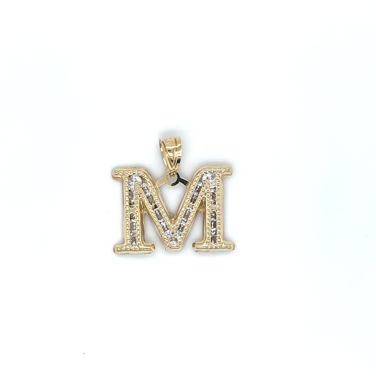 10KY Gold CZ Initial Charm Big