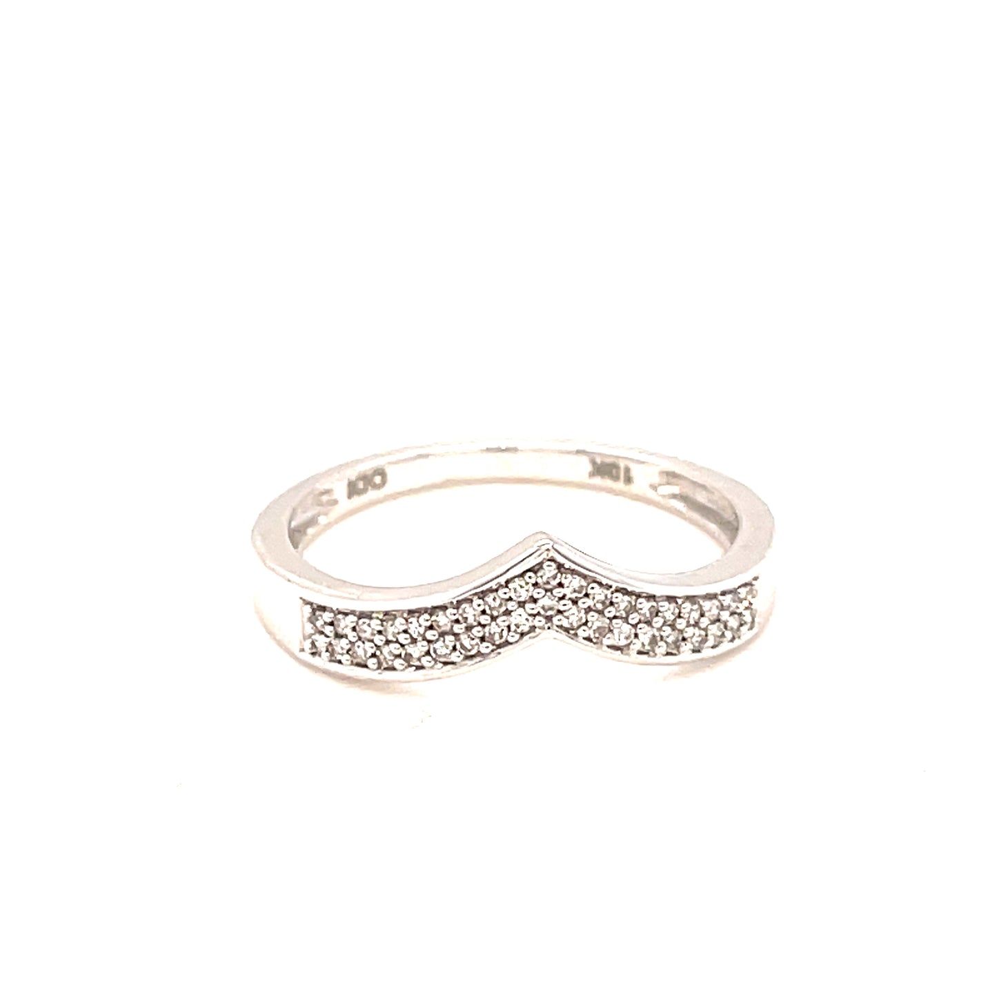 10K White Gold 0.11ct Diamond Ladies Band Si1, G