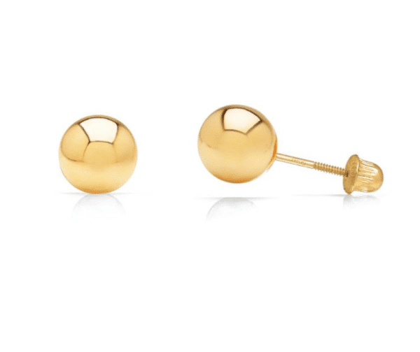 10K Yellow Gold Ball Studs 3mm Screwback