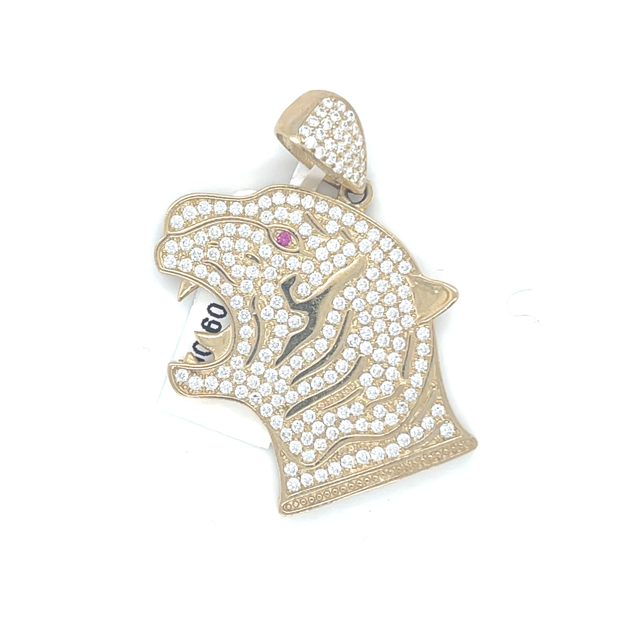 10K Y.Gold CZ Charm Tiger with