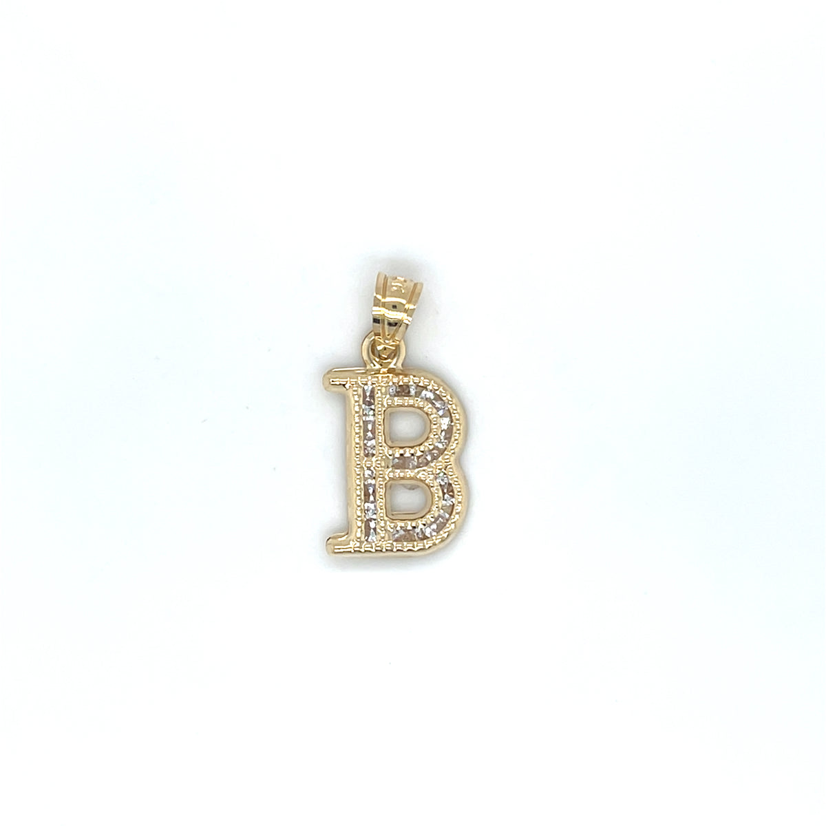 10KY Gold CZ Initial Charm Big