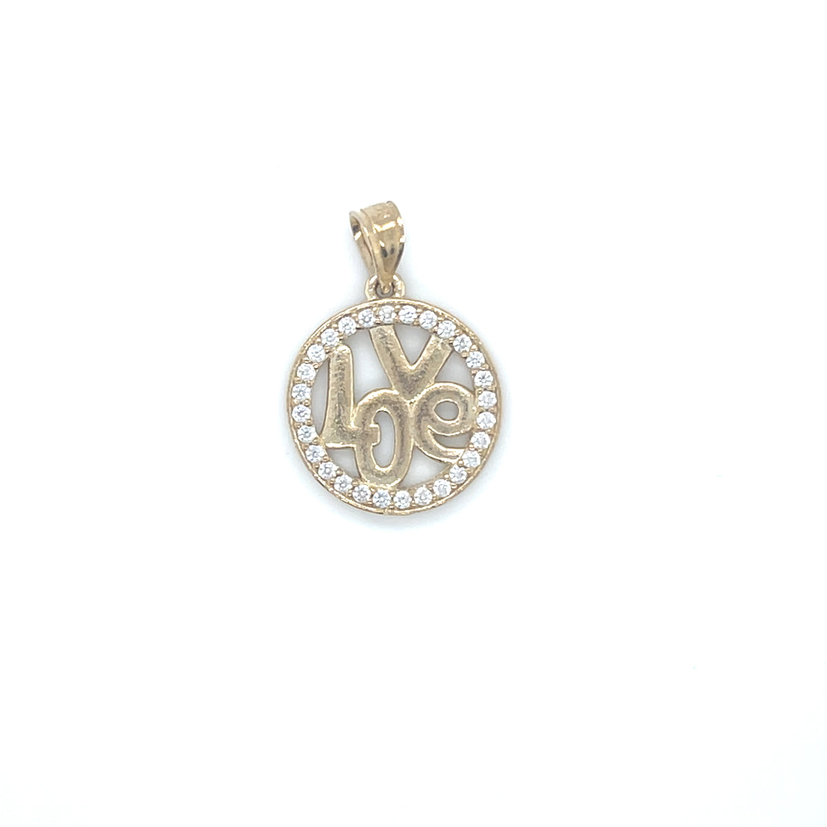 10K Yellow Gold Round Love Wit
