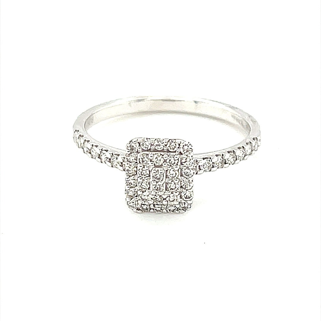 10K White .Gold 0.33ct Diamond Ladies Ring Si1, H