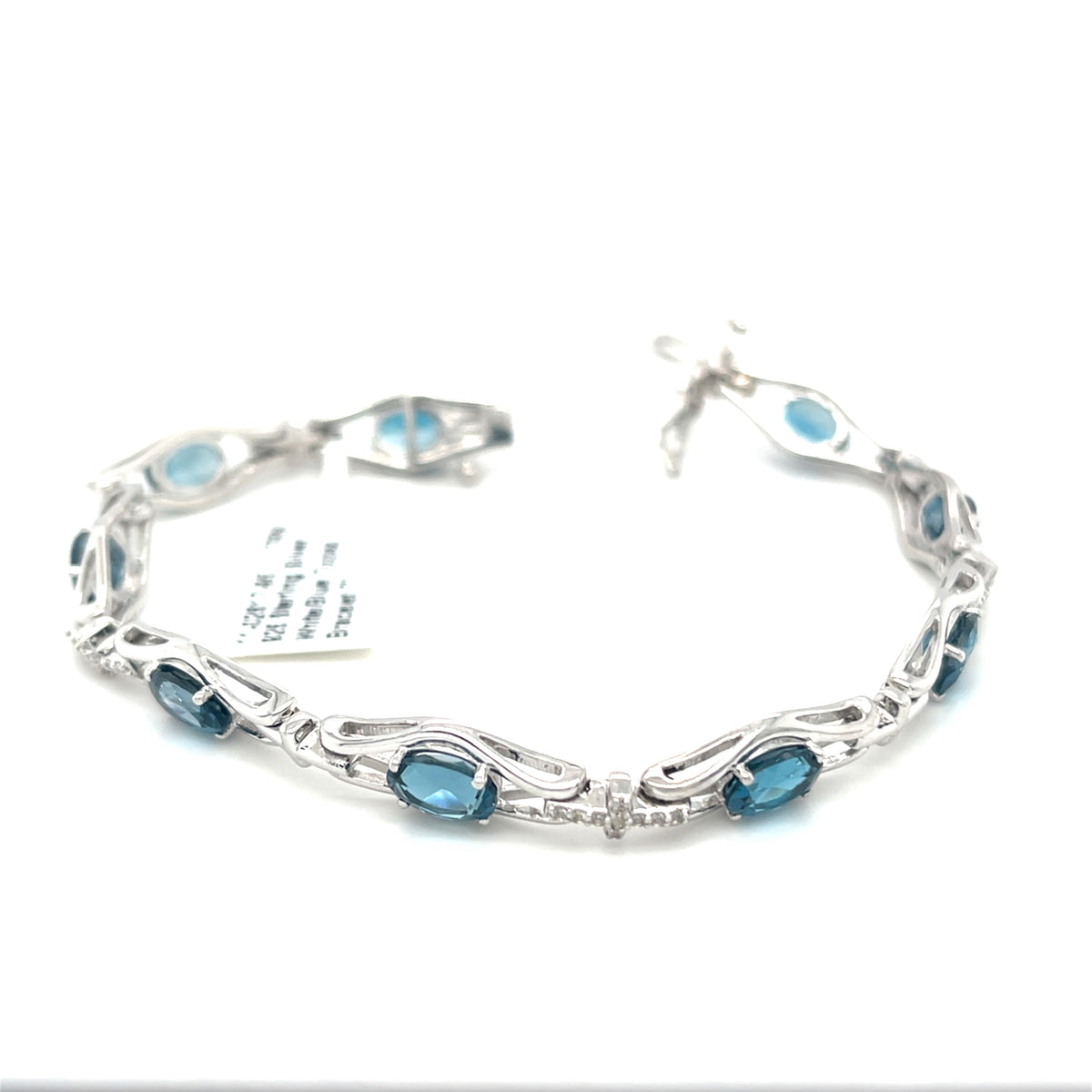 925 Sterling Silver White/Blue
