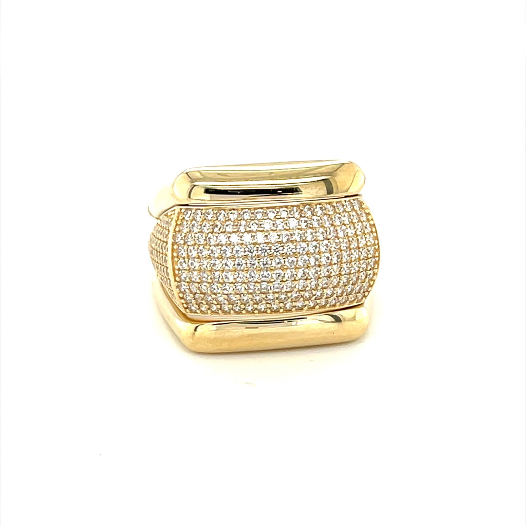 10K Yellow Gold CZ Men's Ring