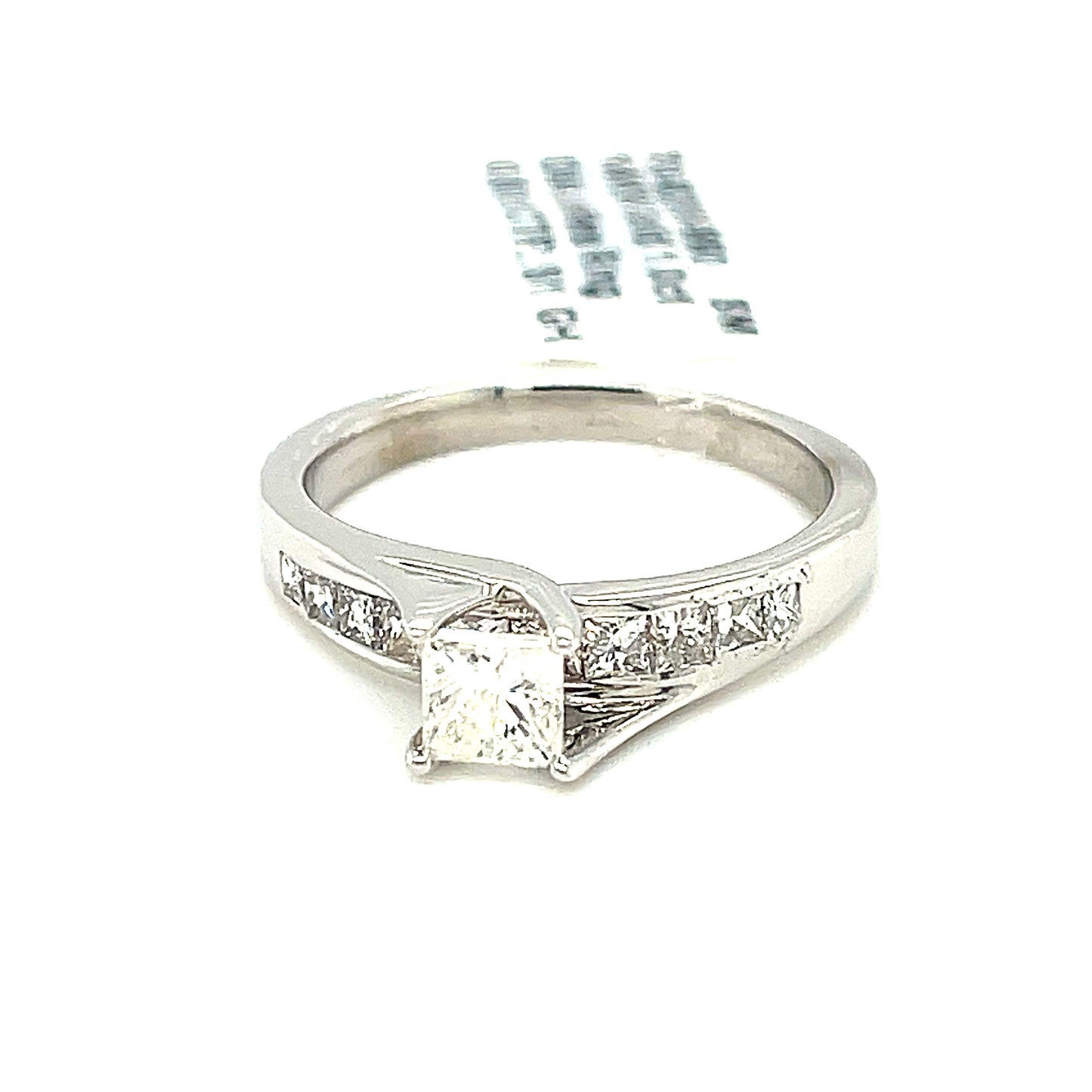 14KW Gold 1ct Diam Ring Prin Cut 0.50ct CTR Si1 GH