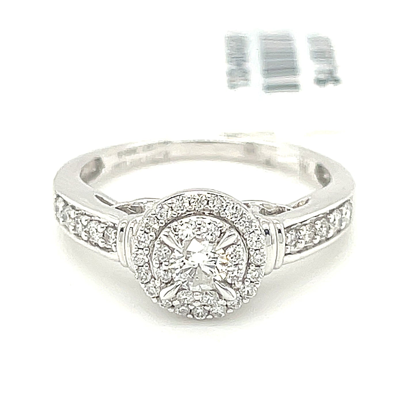 10K White Gold 0.50ct Diamond Ring 0.20ct CTR Si 1, H