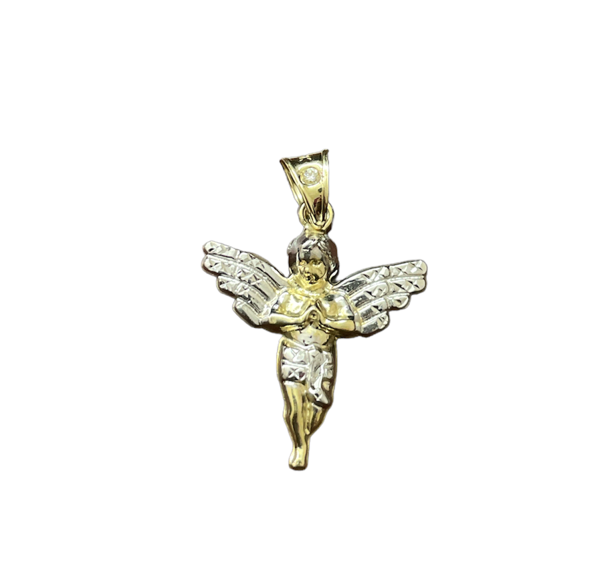 10K Y.Gold 2-Tone Small Angel Charm