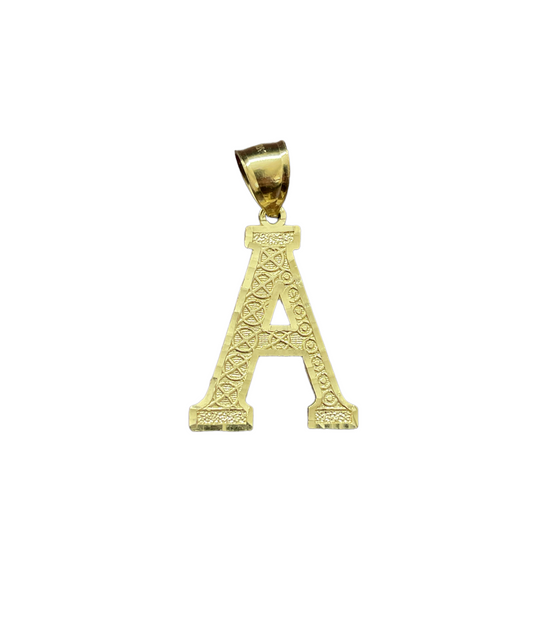 10K Yellow Gold Initial Charm Big Letter "A"