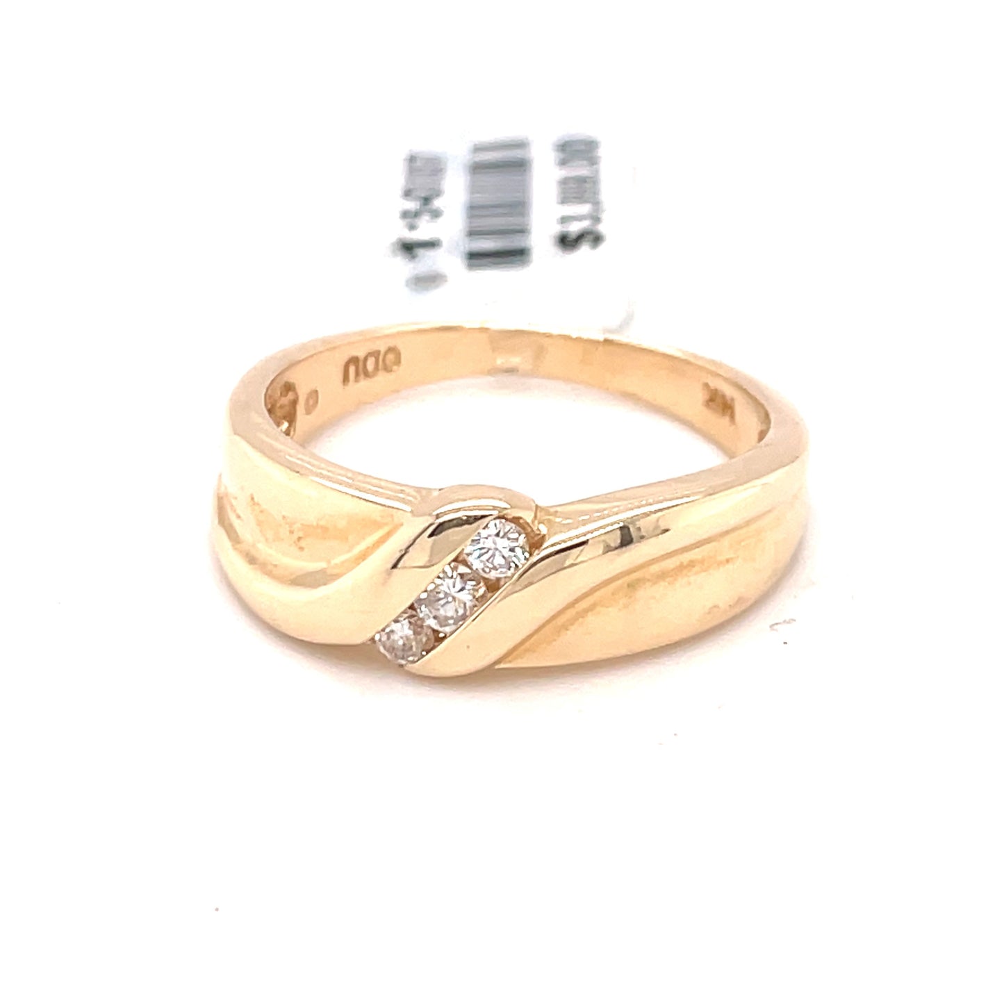 14K Yellow Gold 0.15ct Diamond Men's Band Si G