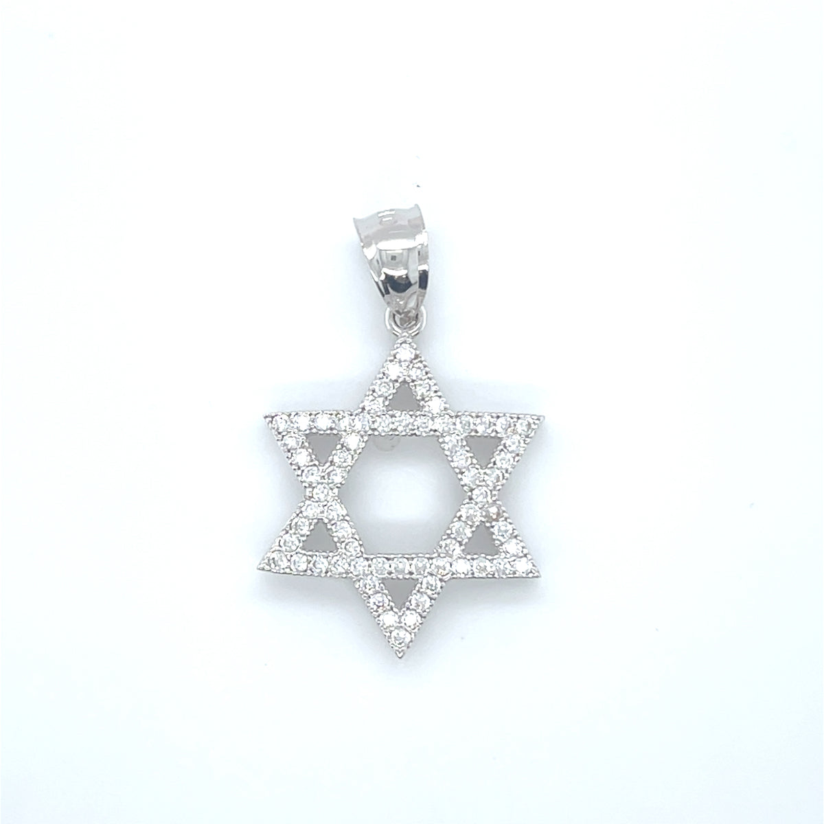 10K White Gold Star of David C