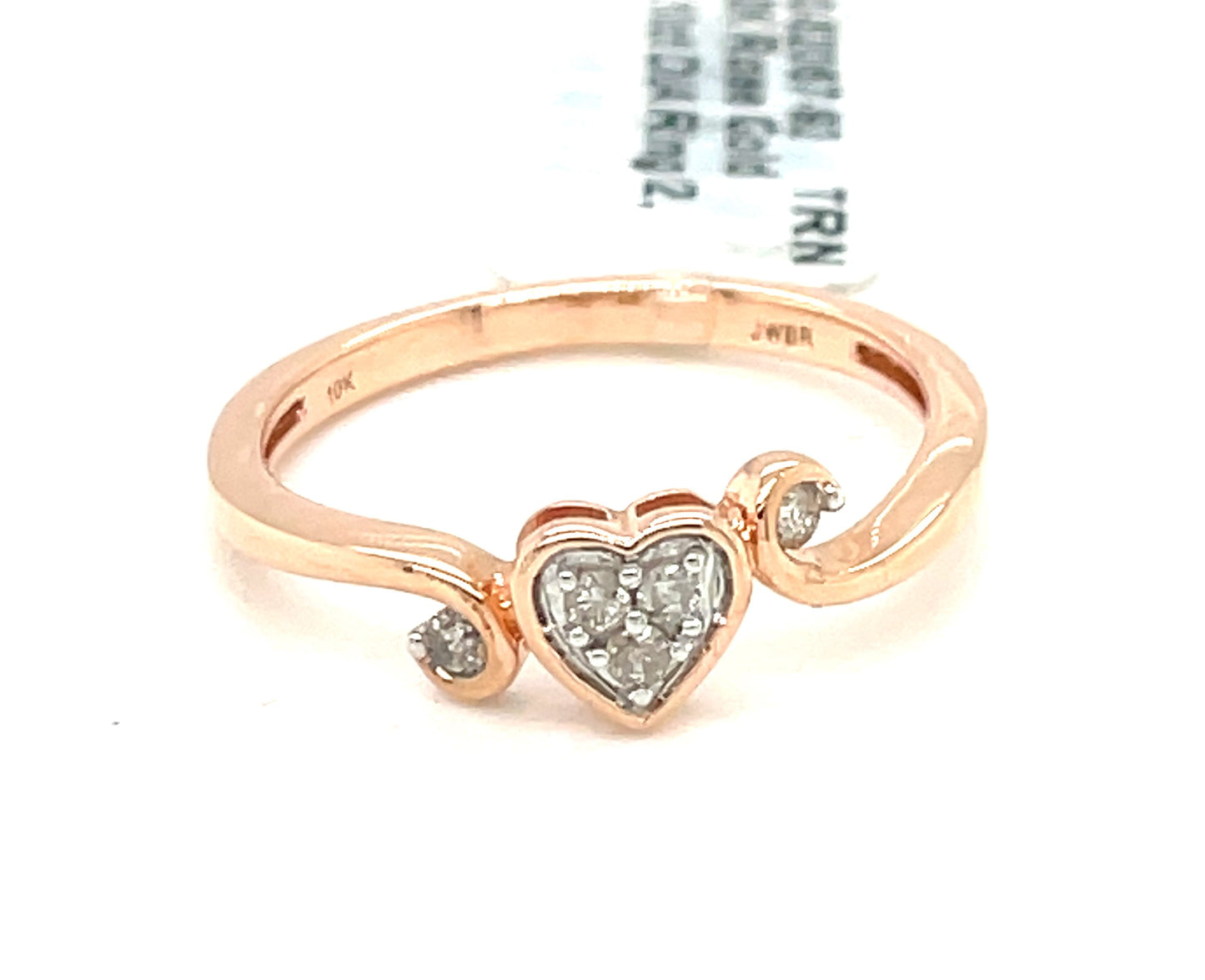 10K Rose Gold 0.10ct Diamond Ladies Ring I2, J