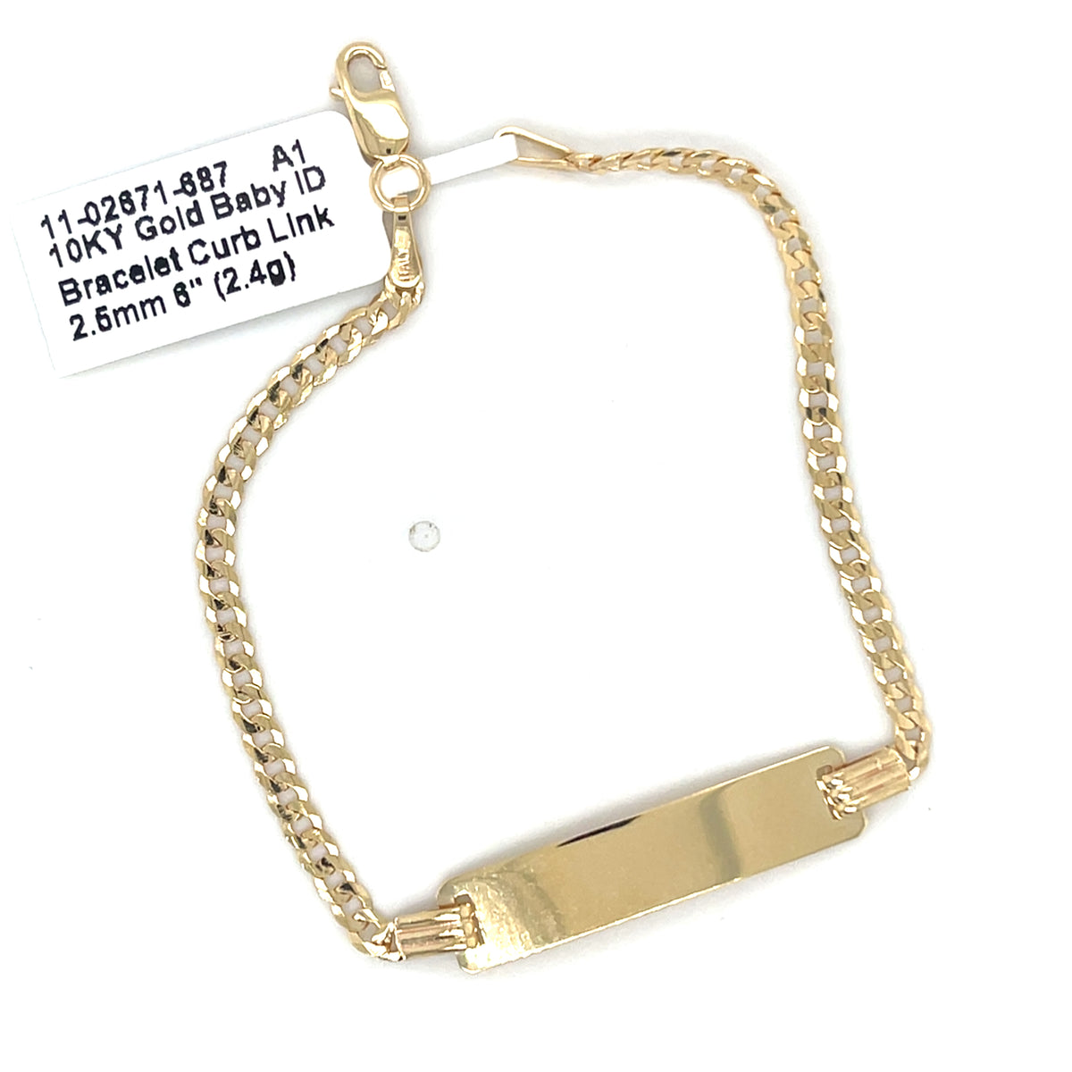 10KY Gold Baby ID Bracelet Cur