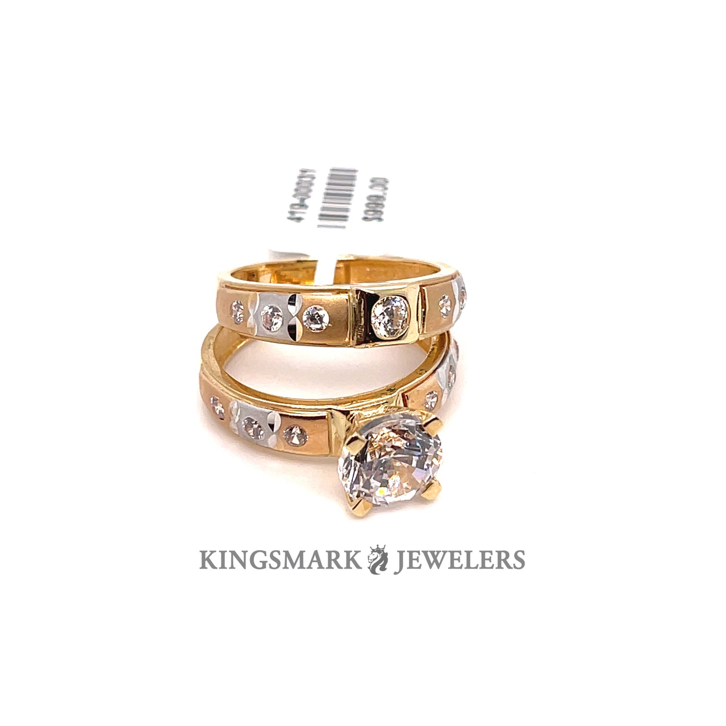 14K Yellow Gold CZ Bridal Set