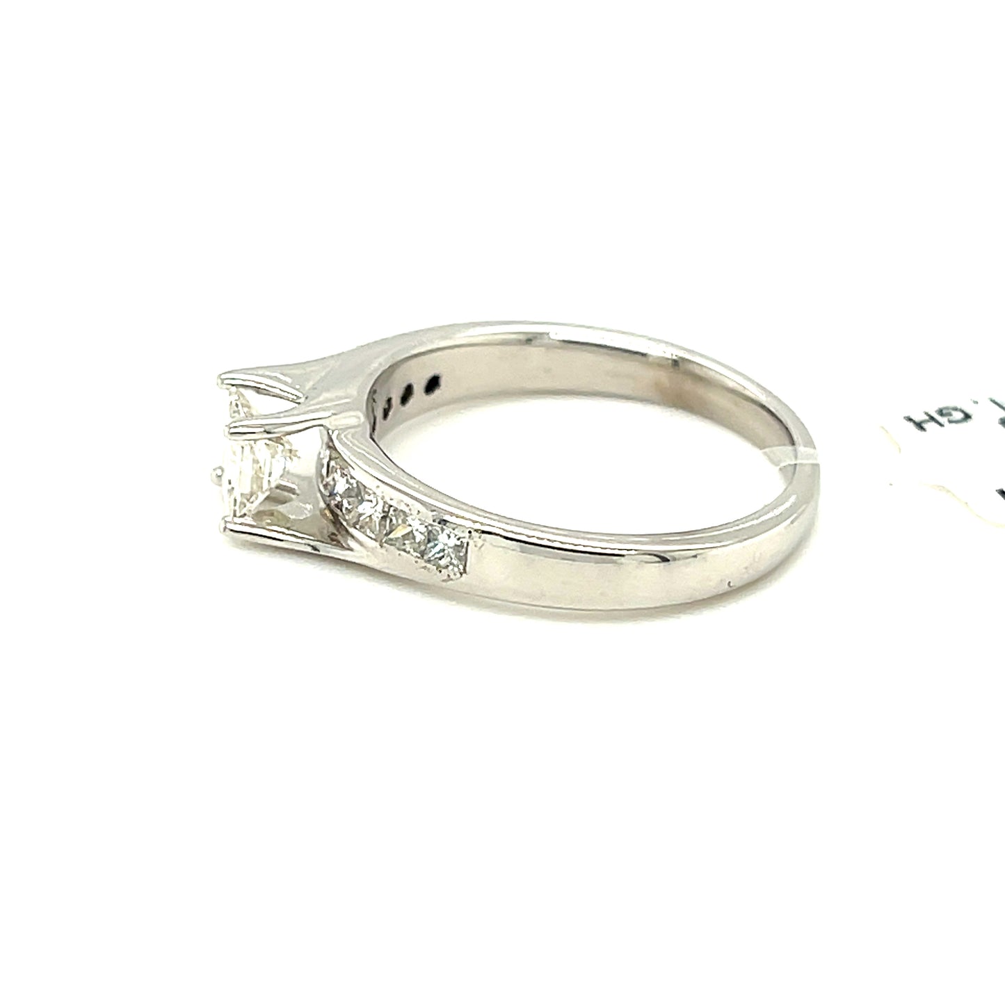 14KW Gold 1ct Diam Ring Prin Cut 0.50ct CTR Si1 GH