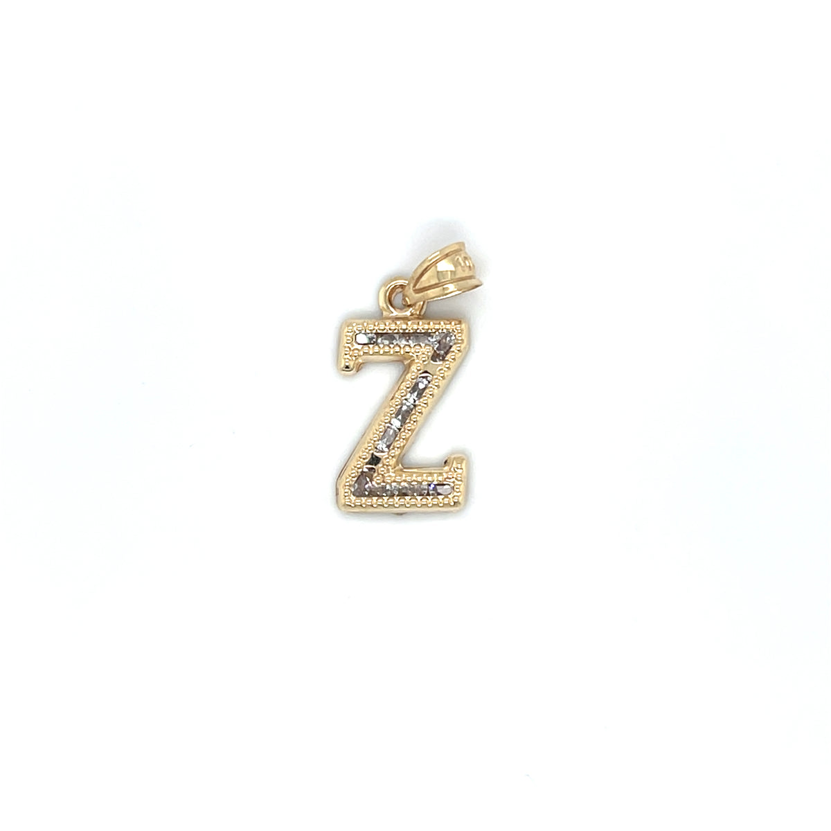 10KY Gold CZ Initial Charm Big